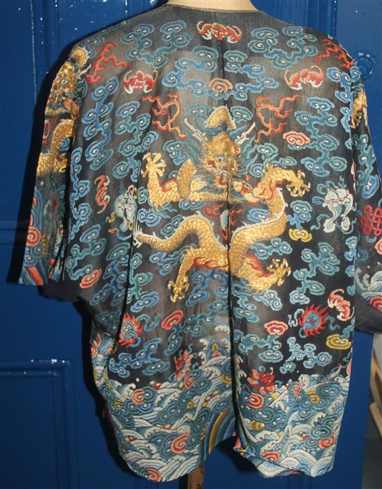 A Chinese dragon summer robe, 19th century,